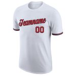 Custom Team Performance T-Shirt with Personalized Name and Number - White Red-Navy Personalized White Red-Navy Performance