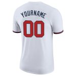 Custom Team Performance T-Shirt with Personalized Name and Number - White Red-Navy Personalized White Red-Navy Performance