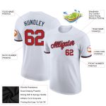 Custom Team Performance T-Shirt with Personalized Name and Number - White Red-Navy Personalized White Red-Navy Performance