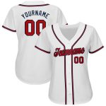 Personalized Red-Navy Softball Jersey for Women - Custom Team Apparel Personalized White Red-Navy Softball Jersey