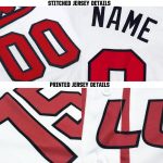 Custom Softball Jersey Personalized with Name & Number - White, Red-Navy Team Design Personalized White Red-Navy Softball