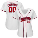 Custom Softball Jersey Personalized with Name & Number - White, Red-Navy Team Design Personalized White Red-Navy Softball
