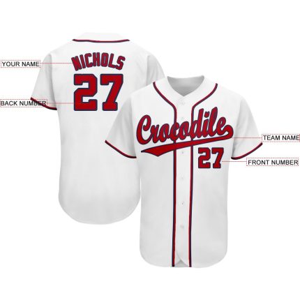 Custom Softball Jersey Personalized with Name & Number - White, Red-Navy Team Design Personalized White Red-Navy Softball