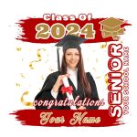 Custom Name and Number Graduation T-Shirt, 3D White Red Old Gold Performance Tee Personalized White Red-Old Gold 3D Graduation