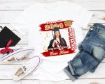 Custom Name and Number Graduation T-Shirt, 3D White Red Old Gold Performance Tee Personalized White Red-Old Gold 3D Graduation