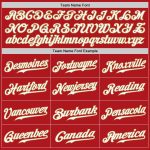 Custom Name Number Authentic Baseball Jersey - Personalized White Red Old Gold Split Fashion Team Design Personalized White