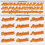 Custom Name and Number Unisex Softball Jersey - Personalized White Red Pinstripe Gold Two-Button Design Personalized White