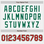 Custom Name and Number Varsity Letterman Jacket - Personalized White Red Pinstripe Kelly Green Bomber Personalized White