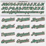 Custom Name Number Personalized Kelly Green Two-Button Unisex Softball Jersey with Red Pinstripes Personalized White Red