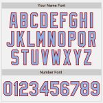 Custom Softball Jersey with Personalized Name & Number - Unisex Two-Button Light Blue Red Pinstripe Personalized White Red