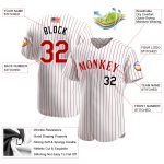 Personalized Red-Black American Flag Baseball Jersey with Custom Name & Number, White Red Pinstripe Team Design Personalized