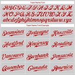 Personalized Red-Black Pinstripe Baseball Jersey - Authentic White and Red Design Personalized White Red Pinstripe Red-Black