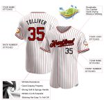 Custom Name Number Baseball Jersey Red Black White Pinstripe Authentic Team Design Personalized White Red Pinstripe Red-Black