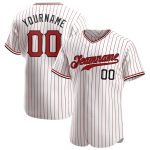 Custom Name Number Baseball Jersey Red Black White Pinstripe Authentic Team Design Personalized White Red Pinstripe Red-Black
