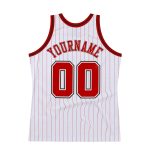 Custom Name Number Basketball Jersey Red-Black White Red Pinstripe Authentic Design Personalized White Red Pinstripe Red-Black