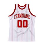 Custom Name Number Basketball Jersey Red-Black White Red Pinstripe Authentic Design Personalized White Red Pinstripe Red-Black
