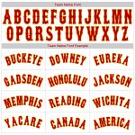 Custom Name Number Personalized Red Gold White Pinstripe Baseball Jersey - Authentic Team Design Personalized White Red Pinstripe