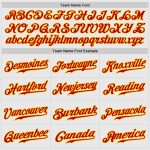 Custom Personalized Baseball Jersey with Red-Gold Pinstripes, Raglan Sleeves | Team Name & Number Included Personalized White