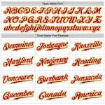 Custom Team Sports Pants with Personalized Name and Number, Red-Gold Pinstripe Design, White and Red Personalized White Red