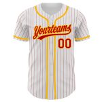 Custom Personalized Authentic Baseball Jersey with Team Name and Number - Red-Light Blue White Red Pinstripe Design Personalized
