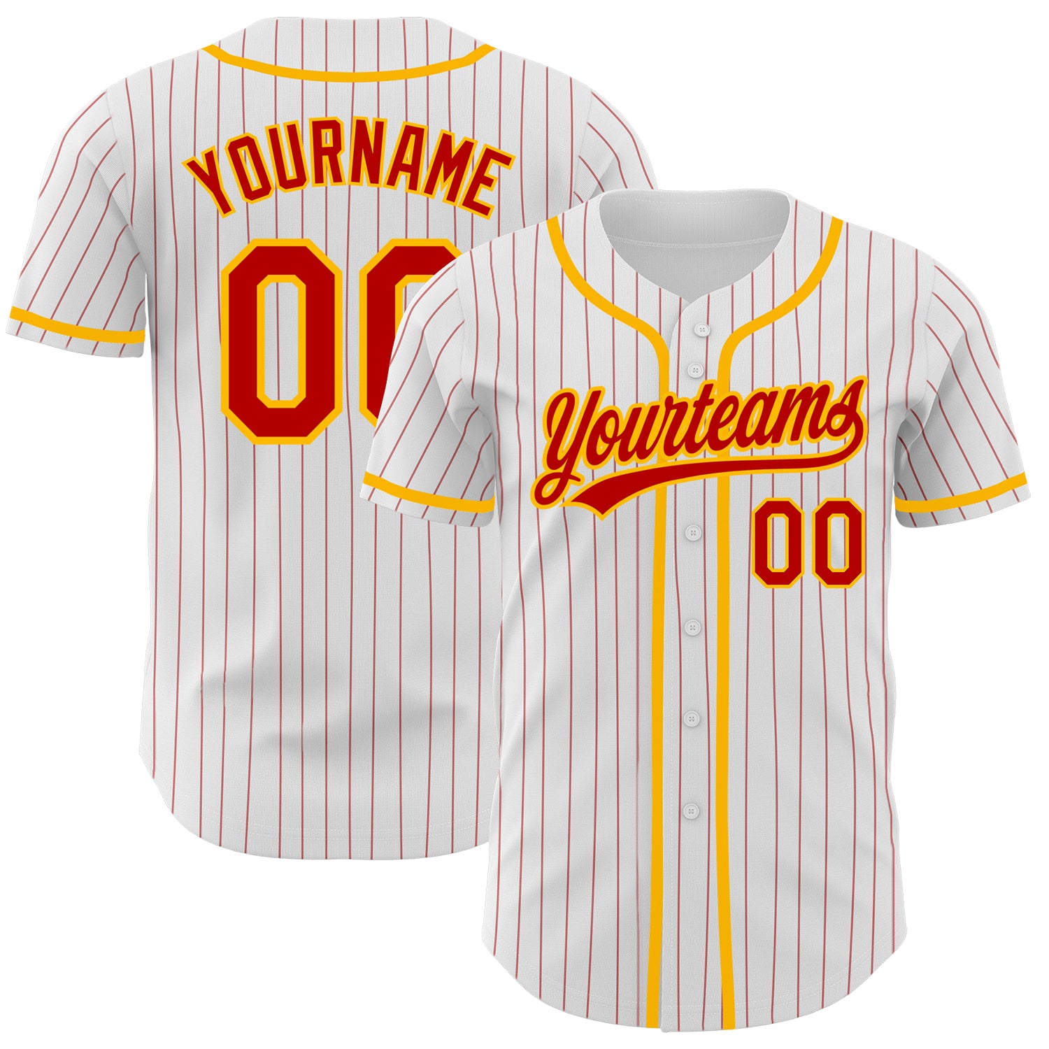 Custom Personalized Authentic Baseball Jersey with Team Name and Number - Red-Light Blue White Red Pinstripe Design Personalized