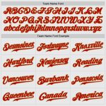 Custom Name Number Personalized Baseball Jersey Red White Gold Pinstripe Authentic Raglan Sleeves Personalized White Red