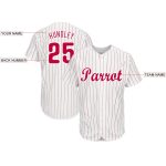 Custom Name and Number Baseball Jersey - Personalized Red-White Pinstripe Design, Team Spirit Apparel Personalized White