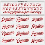 Custom Team Name Number Red White Pinstripe Bomber Varsity Full-Snap Jacket for Men and Women Personalized White Red Pinstripe