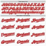 Custom Team Name Number Red White Pinstripe Sports Pants - Personalized Athletic Wear Personalized White Red Pinstripe Red-White
