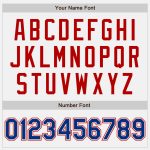 Personalized Red White Pinstripe Bomber Varsity Letterman Jacket - Full-Snap Design Personalized White Red Pinstripe Royal