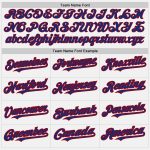 Custom Unisex Softball Jersey with Personalized Name & Number - White Red Pinstripe Royal Two-Button Design Personalized