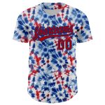 Personalized 3D American Flag Fireworks Baseball Jersey Custom Name Number - Red-Royal Team Jersey Personalized White Red-Royal
