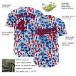 Personalized 3D American Flag Fireworks Baseball Jersey Custom Name Number - Red-Royal Team Jersey Personalized White Red-Royal