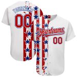 Personalized 3D American Flag Baseball Jersey - White Red-Royal Authentic Design Personalized White Red-Royal 3D American