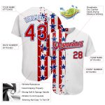 Personalized 3D American Flag Baseball Jersey - White Red-Royal Authentic Design Personalized White Red-Royal 3D American
