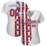 Personalized 3D American Flag Baseball Jersey - White Red-Royal Authentic Design Personalized White Red-Royal 3D American
