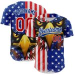 Personalized 3D American Flag Eagle Red-Royal Baseball Jersey - Authentic Design Personalized White Red-Royal 3D American