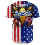 Personalized 3D American Flag Eagle Red-Royal Baseball Jersey - Authentic Design Personalized White Red-Royal 3D American