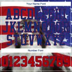 Custom Name and Number 3D American Flag Baseball Jersey, Personalized Red-Royal Fashion Team Apparel Personalized White Red-Royal
