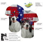 Custom Name and Number 3D American Flag Baseball Jersey, Personalized Red-Royal Fashion Team Apparel Personalized White Red-Royal