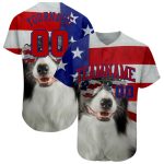 Custom Name and Number 3D American Flag Baseball Jersey, Personalized Red-Royal Fashion Team Apparel Personalized White Red-Royal