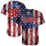 Personalized 3D American Flag Baseball Jersey Red Royal Fashion Authentic Personalized White Red-Royal 3D American Flag Fashion