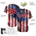Custom Name and Number 3D American Flag Softball Jersey - Personalized White Red-Royal Fashion Team Apparel Personalized