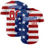 Personalized 3D American Flag Baseball Jersey - Patriotic Red-Royal Design, Authentic Style Personalized White Red-Royal