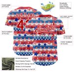 Custom American Flag Baseball Jersey - Personalized 3D Patriotic Jersey with Name & Number in White Red-Royal Personalized