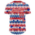 Custom American Flag Baseball Jersey - Personalized 3D Patriotic Jersey with Name & Number in White Red-Royal Personalized