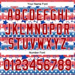 Custom American Flag Baseball Jersey - Personalized 3D Patriotic Jersey with Name & Number in White Red-Royal Personalized