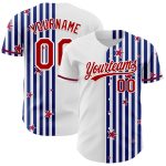 Custom American Flag 3D Baseball Jersey with Personalized Name and Number - White Red-Royal Team Gear Personalized White