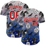 Custom American Eagle Baseball Jersey, 3D Pattern Design, Personalized Team Name & Number in White Red-Royal Personalized