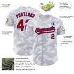 Customizable 3D Pattern Baseball Jersey with Curve Lines | Personalized White Red-Royal Team Name and Number Personalized